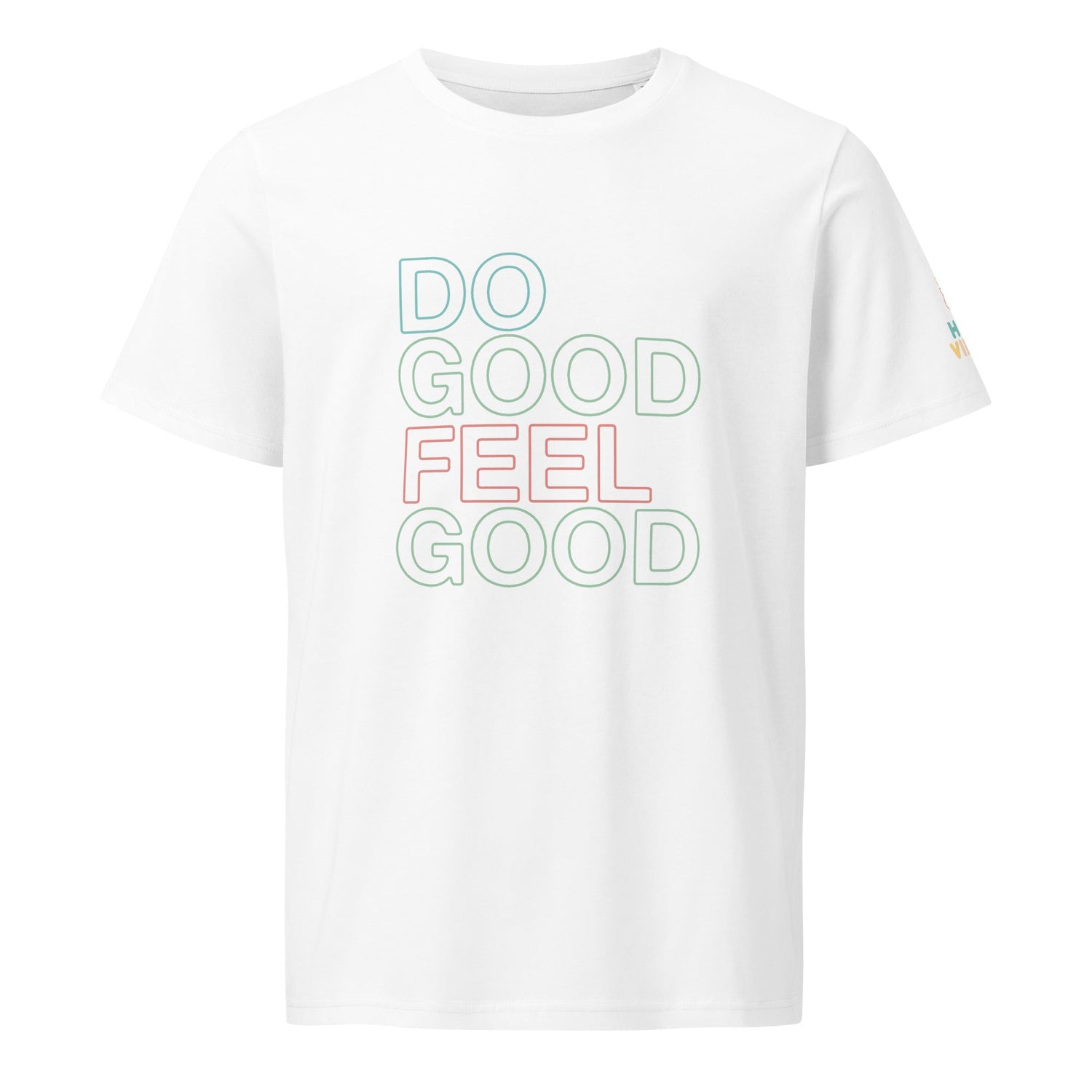 Soft White Tee Shirt. Do Good Feel Good by Hpyvibes